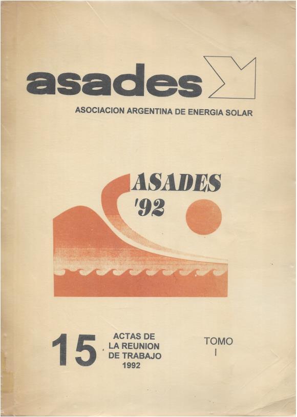 					Ver Núm. 1 (1992): ASADES '92 Asociación Argentina de Energía Solar
				